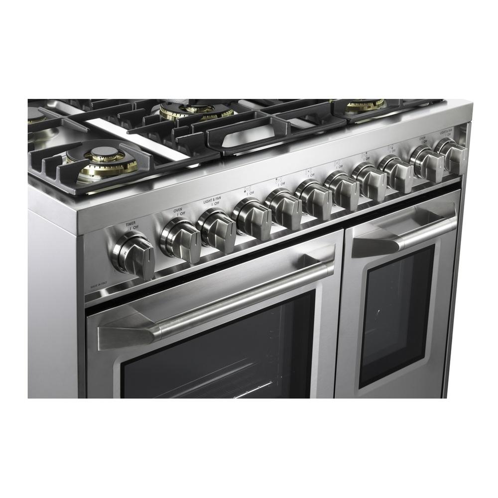 Verona VUFSGG365DSS 36 inch Ultima Collection Double Oven Gas Range with 5 Brass Burners, 4.1 cu. ft. Oven Total Capacity