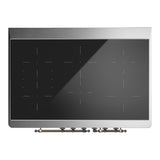 ILVE UMDIB40NR3BGB Majestic III 40 inch Induction Range with 6 Elements, 3.82 cu. ft. Total Oven Capacity (Triple Glass Door, Blue Grey, Burnished)