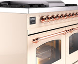 Nostalgie II 40 Inch Dual Fuel Liquid Propane Freestanding Range in Antique White with Copper Trim