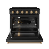 36 Inch Professional Electric Range In Black/bronze  Gordon Ramsay Series
