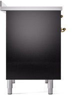 Nostalgie II 40 Inch Electric Freestanding Range in Glossy Black with Brass Trim
