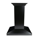 ZLINE 42 in. Wooden Island Mount Range Hood in Black - Includes Remote Motor