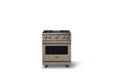 30"W. Sealed Burner Gas Range (Finish: Nantucket, Trim: Brushed Brass, Fuel: Natural Gas)
