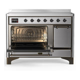 ILVE UMIB48QNR3SSB Majestic III 48 inch Induction Range with 6 Elements, 5.02 cu. ft. Total Oven Capacity (Solid Door, Stainless Steel, Burnished)