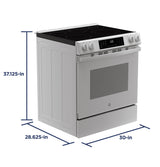 GE® ENERGY STAR® 30" Slide-In Electric Convection Range with No Preheat Air Fry and EasyWash™ Oven Tray