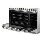 Verona VUFSGE486DSS 48 inch Ultima Collection Dual Fuel Range with 6 Brass Sealed Burners, 5.8 cu. ft. Oven Capacity, Digital Clock in Stainless Steel