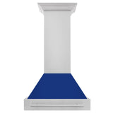 ZLINE 30 in. Stainless Steel Range Hood with Colored Shell Options and Stainless Steel Handle (8654STX-30) [Color: Blue Gloss]