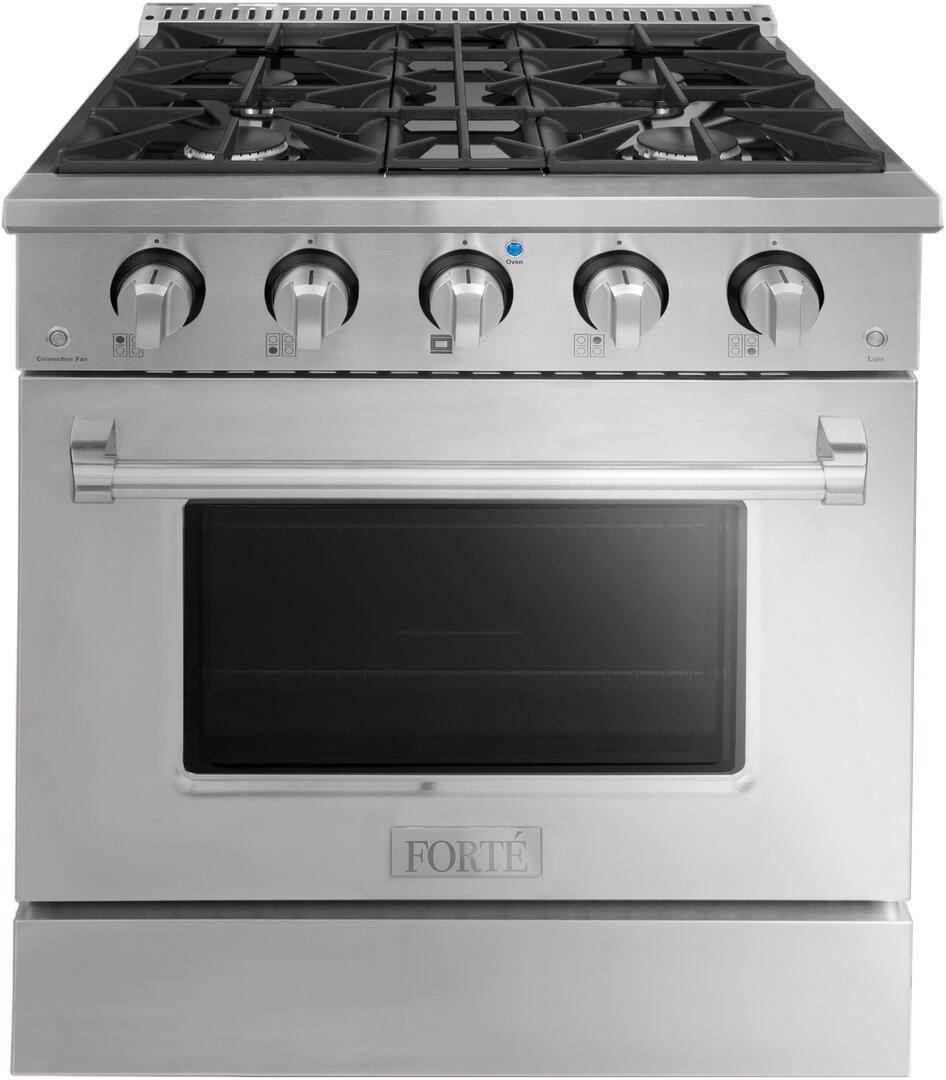 FGR304BSS12 30" All Gas Freestanding Range in Stainless Steel with Black Bezel Kit Set