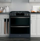 GE Profile™ 30" Smart Slide-In Front-Control Gas Double Oven Convection Range