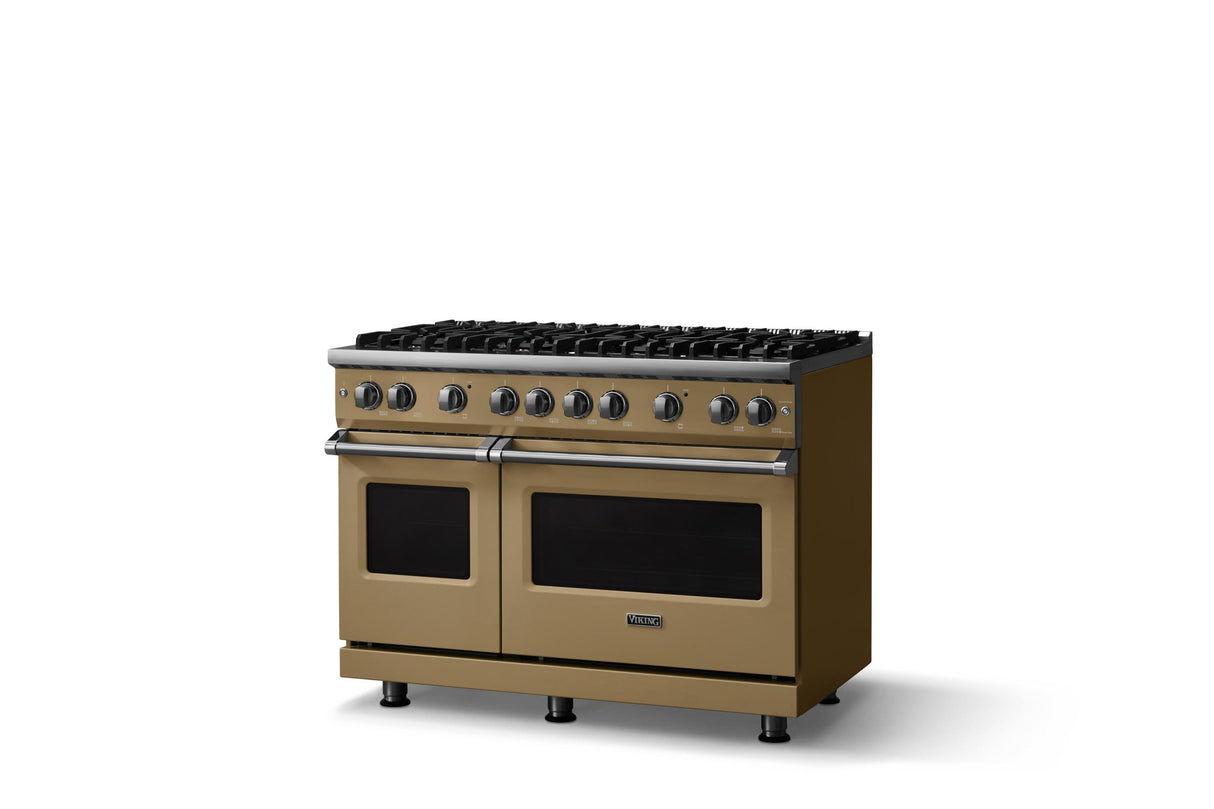 48"W. Sealed Burner Gas Range (Burner: 8b, Finish: Golden Hour, Trim: Polished Chrome, Fuel: Natural Gas)