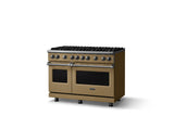48"W. Sealed Burner Gas Range (Burner: 8b, Finish: Golden Hour, Trim: Polished Chrome, Fuel: Natural Gas)