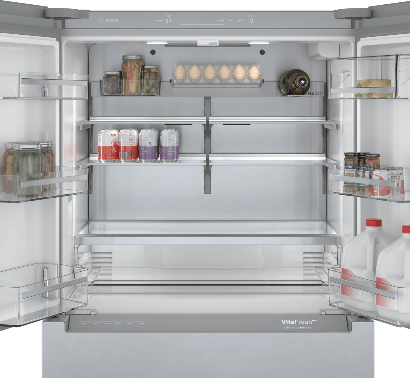 800 Series French Door Bottom Mount Refrigerator 36" Stainless steel (with anti-fingerprint)