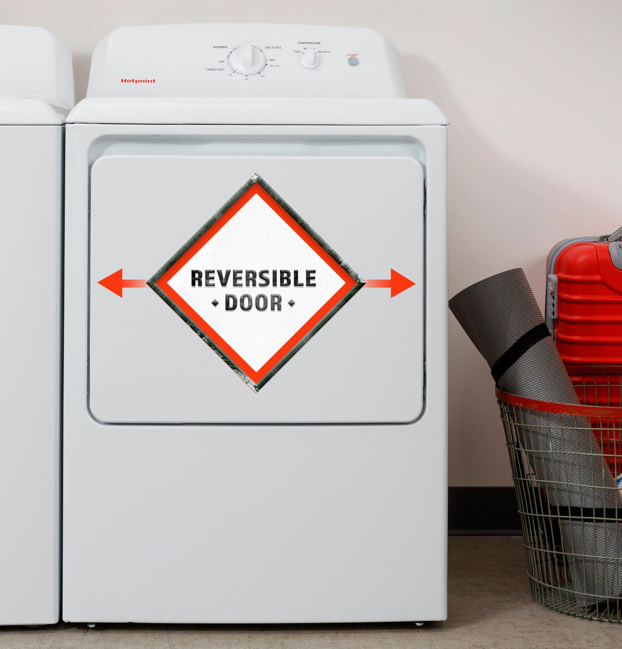 Hotpoint® 6.2 cu. ft. Capacity Gas Dryer with Up To 120 ft. Venting and Shallow Depth