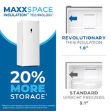 Avanti MaxxSpace Insulation™ Technology Garage-Ready Frost-Free Convertible Upright Freezer, 23 cu. ft., ENERGY STAR, White (AV230VFLJM0W)