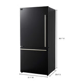 Forno Milano 2-Piece 62-Inch Freestanding Dual Bottom Freezer Refrigerator in Black - 34.4 cu.ft, Touch Control, Ice Maker