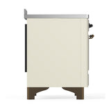 ILVE UMIB48QNR3AWB Majestic III 48 inch Induction Range with 6 Elements, 5.02 cu. ft. Total Oven Capacity (Solid Door, Antique White, Burnished)