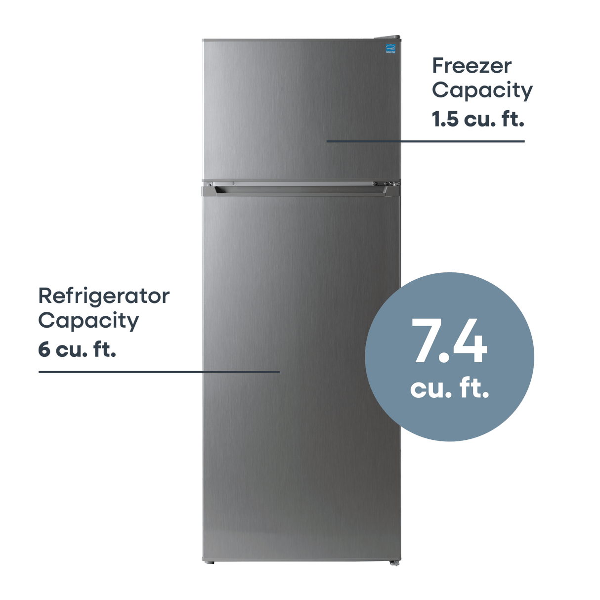 Element 21.3 in. 7.4 cu. ft. Compact Top Freezer Refrigerator - Stainless Steel