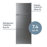 Element 21.3 in. 7.4 cu. ft. Compact Top Freezer Refrigerator - Stainless Steel