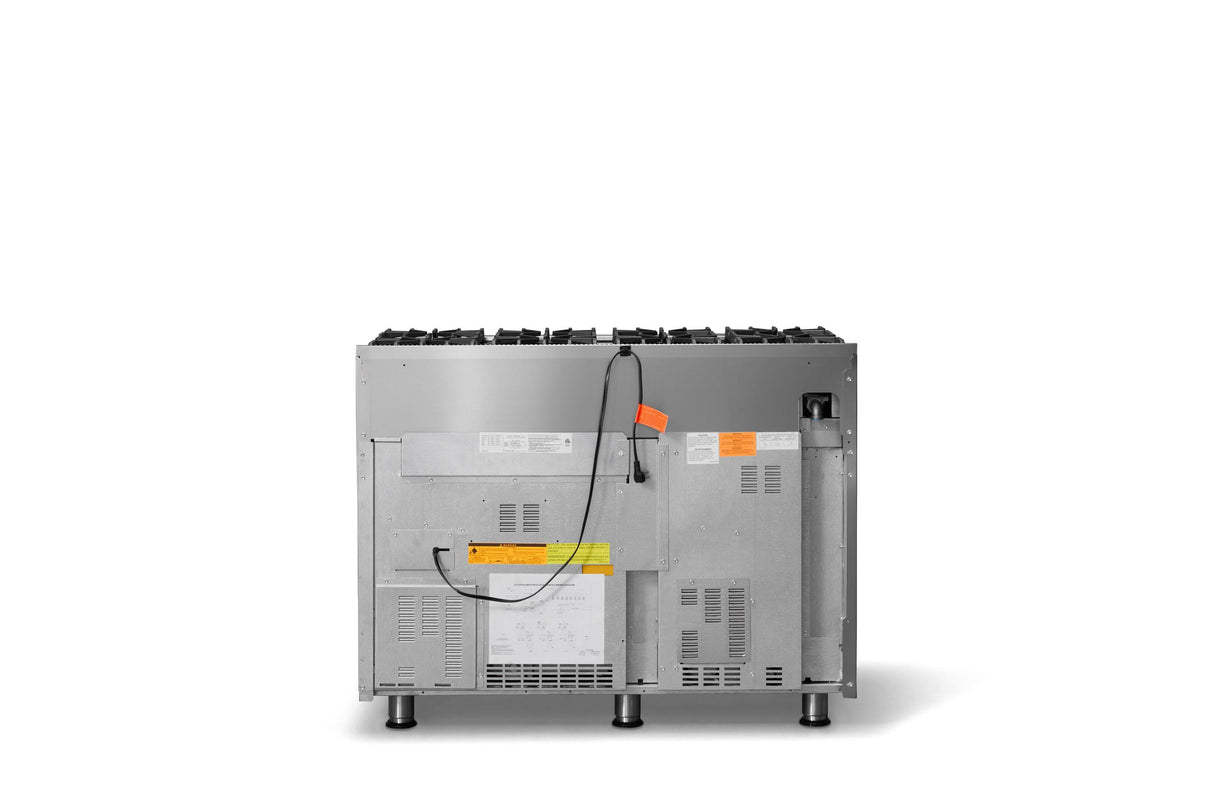 48"W. Sealed Burner Gas Range (Burner: 8b, Finish: Stainless Steel, Trim: Polished Chrome, Fuel: Natural Gas)