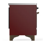 ILVE UMIB36QNR3BUB Majestic III 36 inch Induction Range with 6 Elements, 3.5 cu. ft. Total Oven Capacity (Solid Door, Burgundy, Burnished)