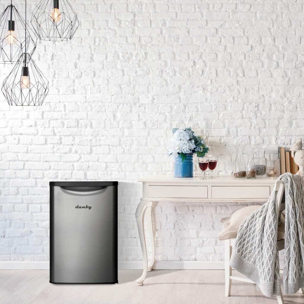 Danby 2.6 cu. ft. Compact Fridge in Stainless Steel Look