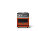 30"W. Open Burner Gas Range (Finish: Spiced Cider, Trim: Brushed Brass, Fuel: Propane)