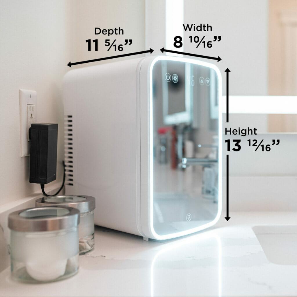 Danby 7.4L Mini Fridge with Mirror & Light in White