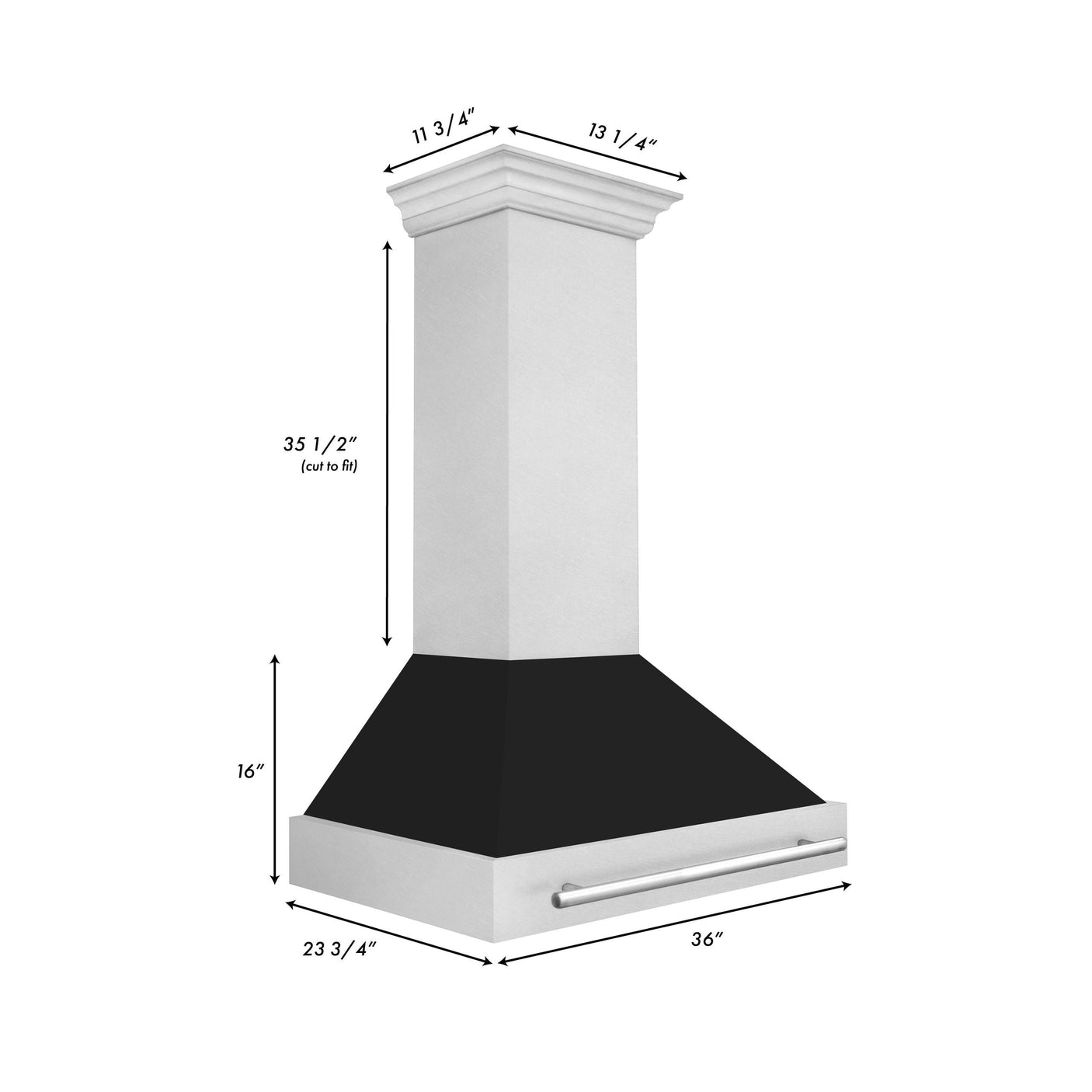 ZLINE 36 in. DuraSnow Stainless Steel Range Hood with DuraSnow Shell (8654SNX-36) [Color: Black Matte]