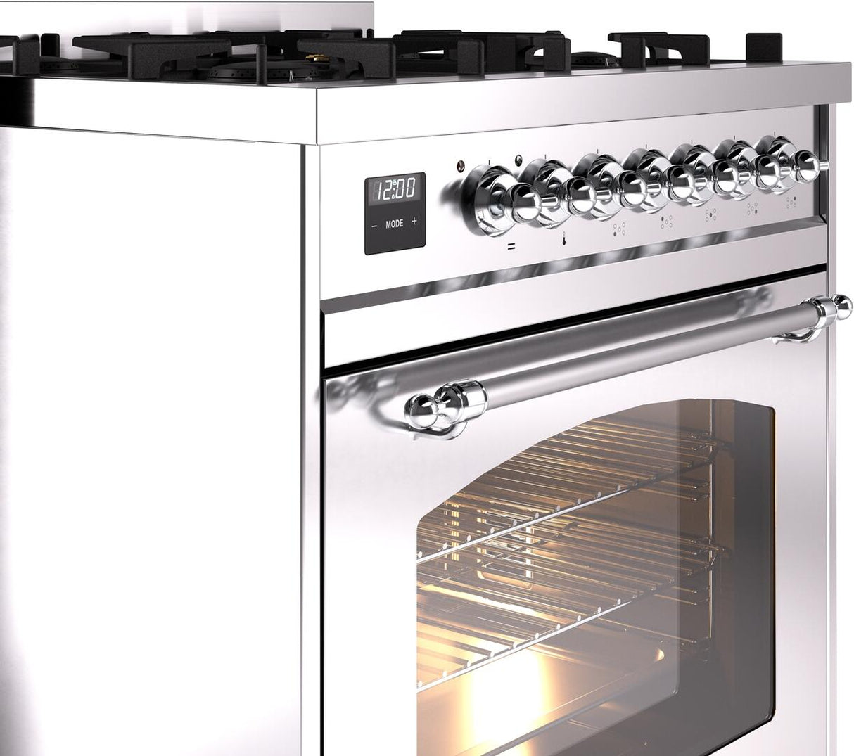 Nostalgie II 30 Inch Dual Fuel Liquid Propane Freestanding Range in Stainless Steel with Chrome Trim