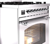 Nostalgie II 30 Inch Dual Fuel Liquid Propane Freestanding Range in Stainless Steel with Chrome Trim