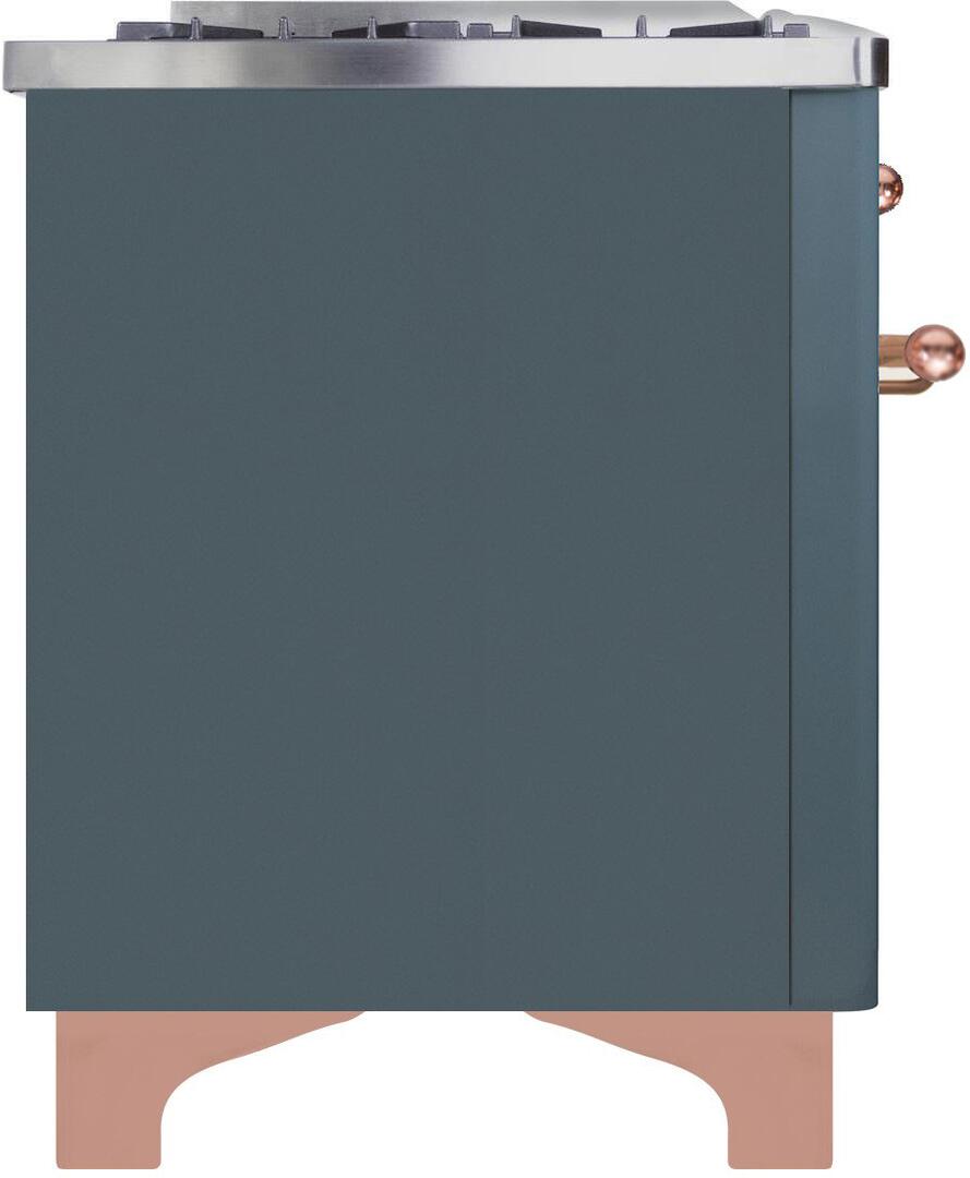 Majestic II 40 Inch Dual Fuel Liquid Propane Freestanding Range in Blue Grey with Copper Trim