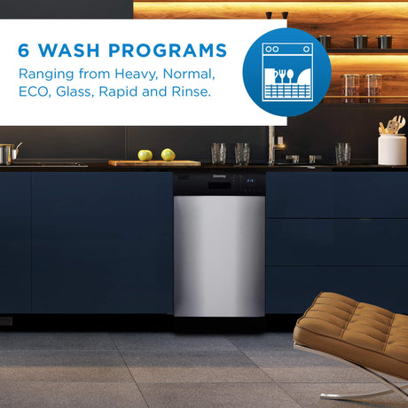 Danby 18" Wide Built-in Dishwasher in Stainless Steel