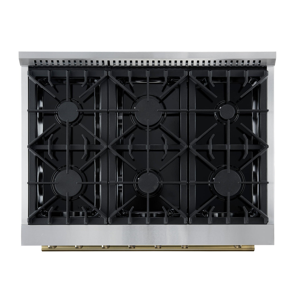 Marco 36-Inch Gas Range White & Antique Brass Design, 6 Burners 67,000 BTU, 5.36 cu.ft. Convection Oven