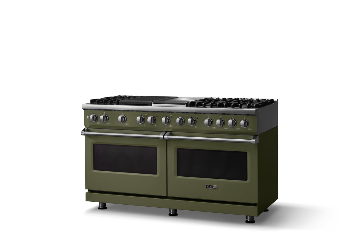 60"W.Dual Fuel Range (Finish: Martini, Trim: Polished Chrome, Fuel: Natural Gas)