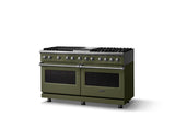 60"W.Dual Fuel Range (Finish: Martini, Trim: Polished Chrome, Fuel: Natural Gas)