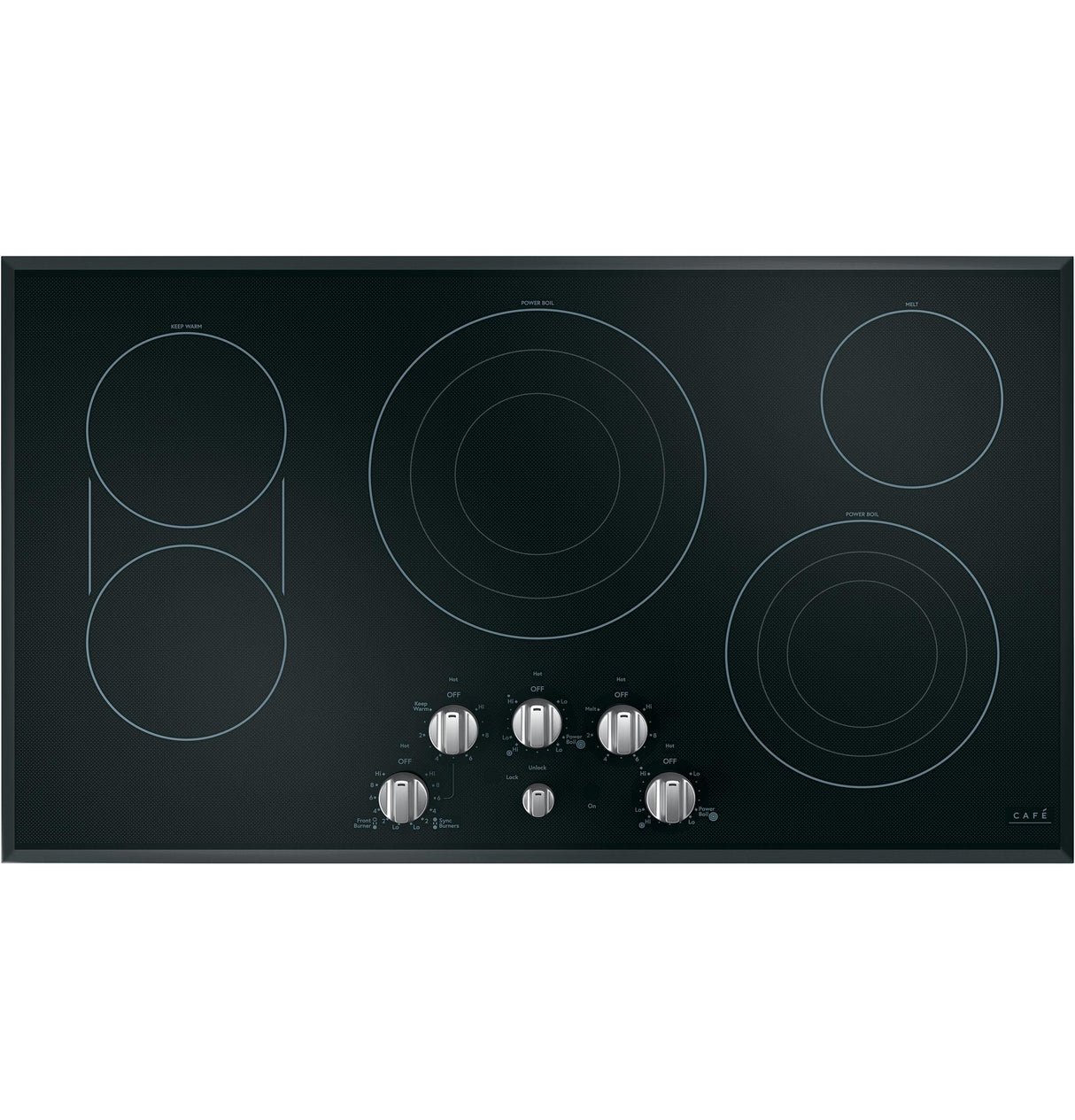 Café™ 5 Electric Cooktop Knobs - Brushed Stainless