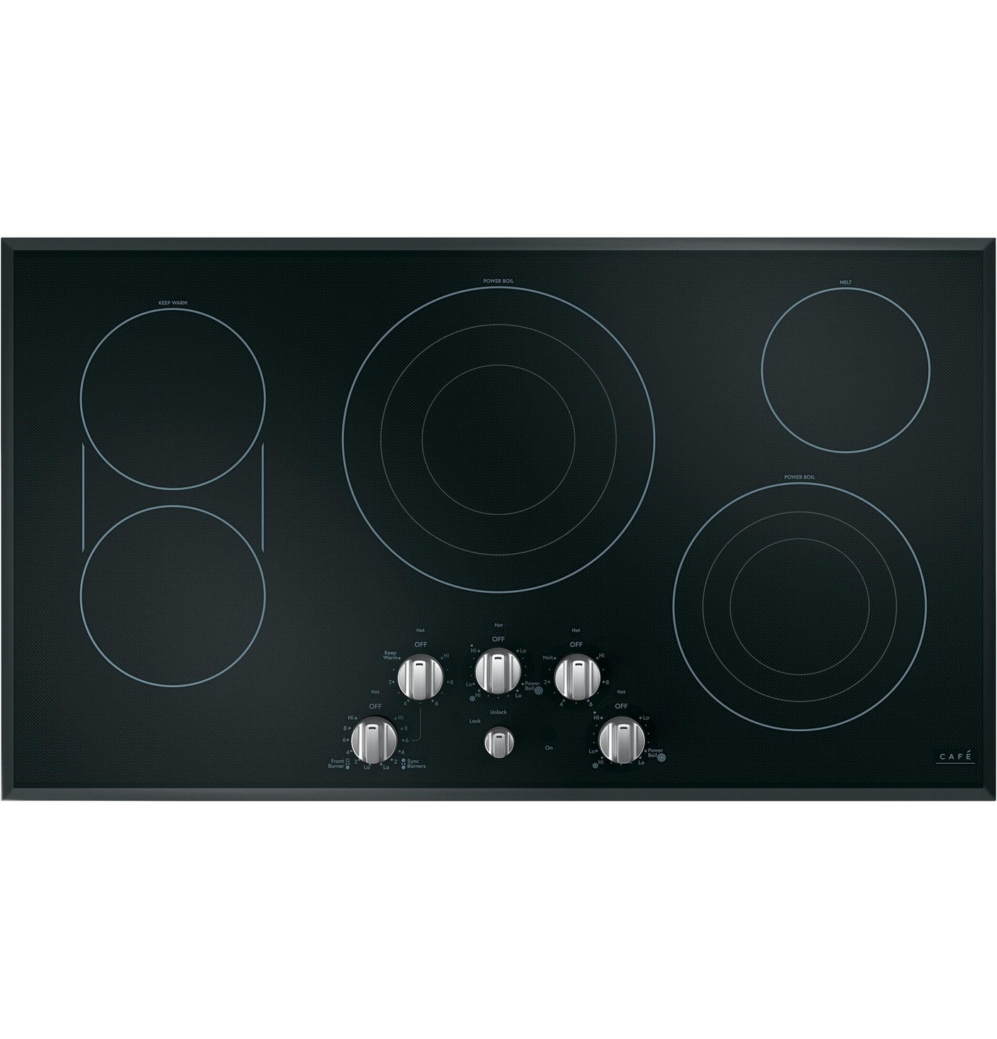Café™ 5 Electric Cooktop Knobs - Brushed Stainless