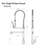 ZLINE Van Gogh Pull Down Spring Kitchen Faucet with Pot Filler in Champagne Bronze (VNG-KF-CB)
