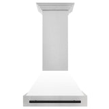 30 in. ZLINE Autograph Edition DuraSnow Stainless Steel Range Hood with White Matte Shell and Accented Handle (8654SNZ-WM30) [Color: Matte Black]
