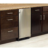Marvel 15" Crescent Ice Machine - Solid Panel Overlay Ready Door - Left Hinge