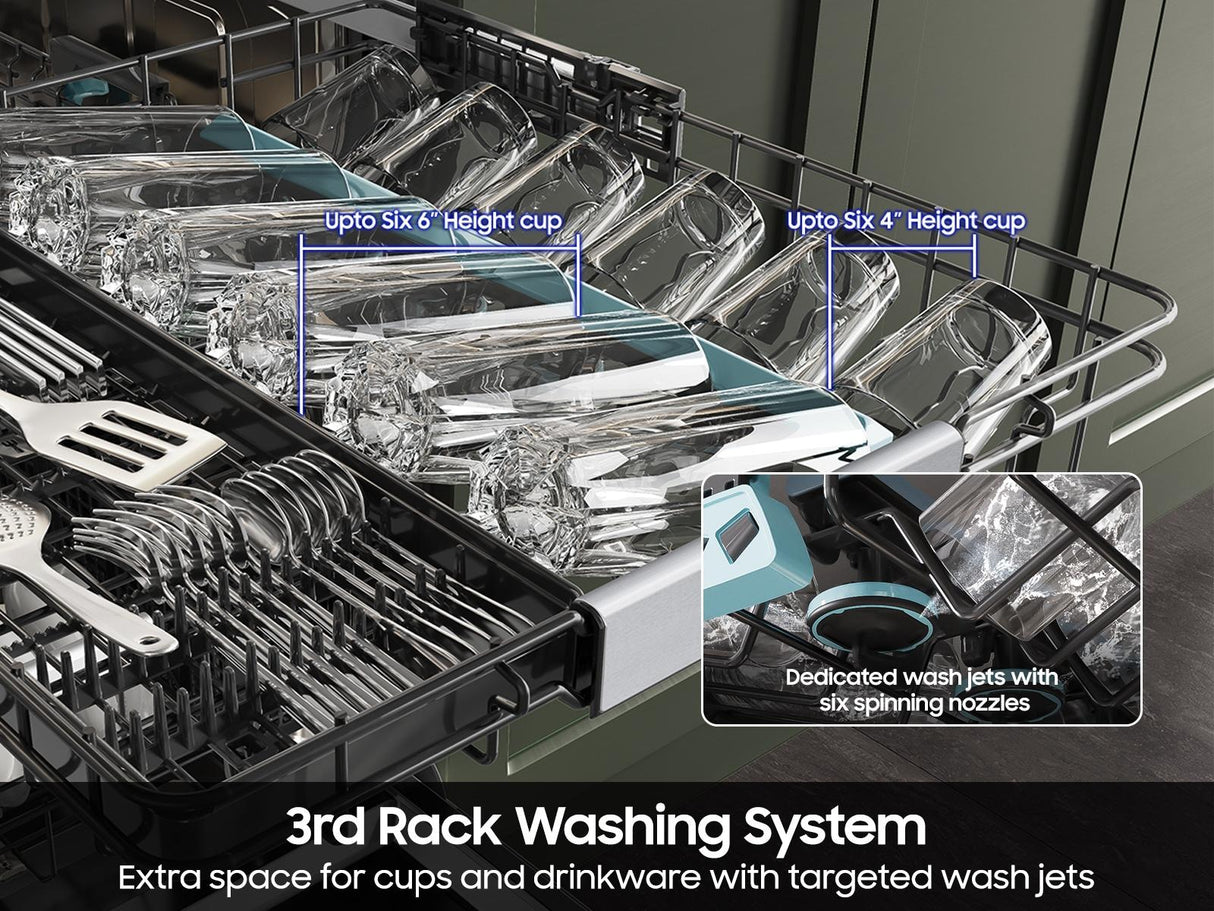 Bespoke AI Smart Dishwasher AI Wash & 3rd Rack Washing System  AutoRelease™ Door  38dBA