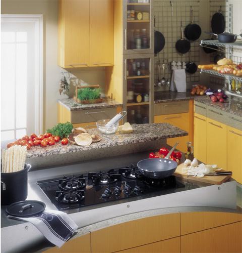 GE Monogram® 36" Black Updraft Cooktop with 5 Burners