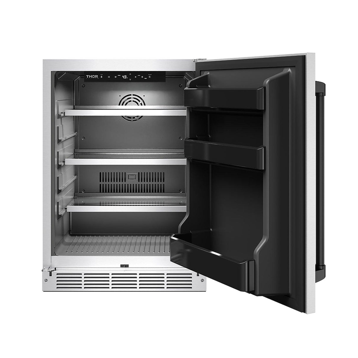Gordon Ramsay Collection 24 Inch Outdoor Undercounter Beverage Cooler In Stainless Steel/black