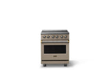 30"W. Electric Range (Finish: Nantucket, Trim: Brushed Brass)