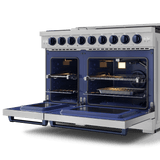 48 Inch Professional Gas Range With Pro-style Knobs In Stainless Steel/blue  Gordon Ramsay Series