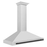 ZLINE 48 in. Autograph Edition Convertible Stainless Steel Range Hood with Stainless Steel Shell and Champagne Bronze Accents (KB4STZ-48-CB) [Color: Matte Black Accents]