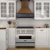 ZLINE 36 in. Wooden Wall Mount Range Hood in Antigua and Walnut - Includes Remote Motor