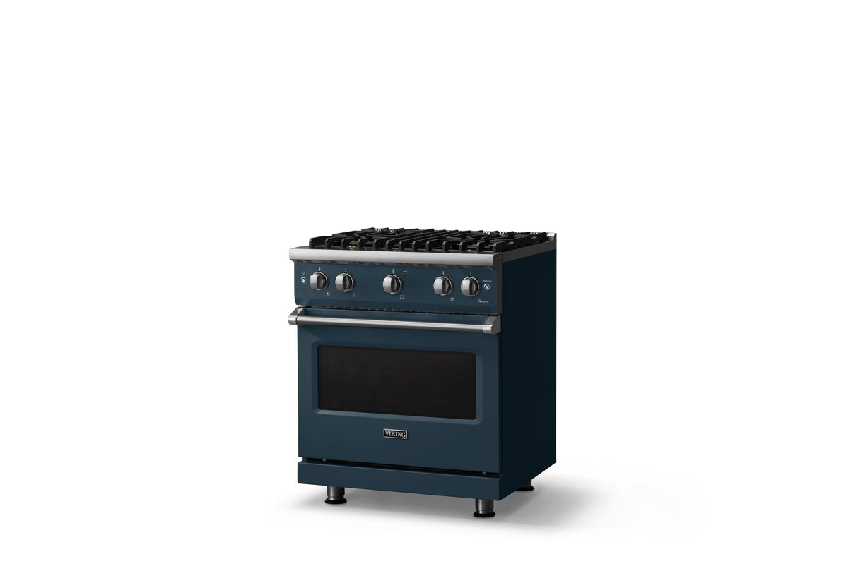 30"W. Sealed Burner Gas Range (Finish: Squall, Trim: Polished Chrome, Fuel: Natural Gas)