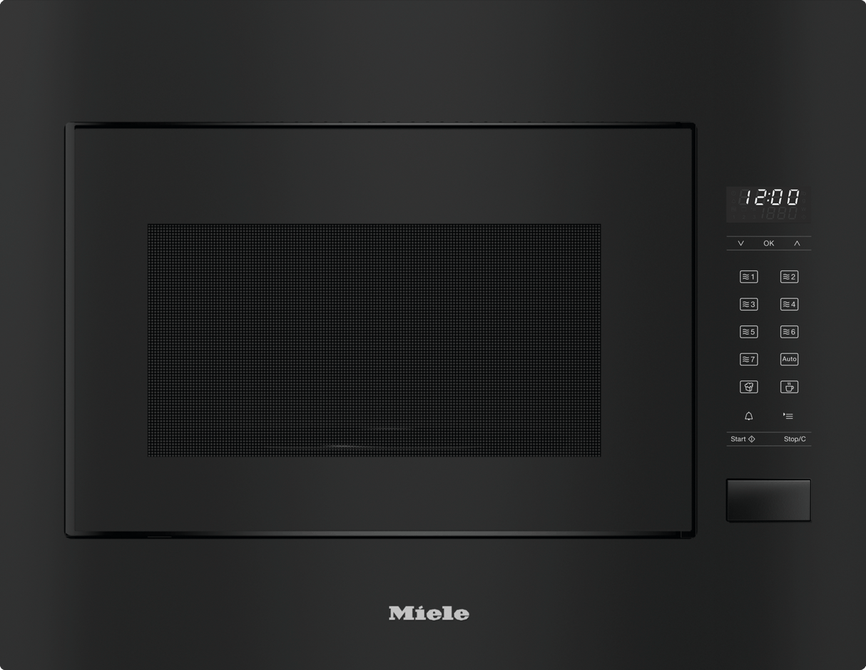 M 2241 SC Obsidian black - Built-in microwave oven, 24" width with sensor controls on the side for convenient operation.
