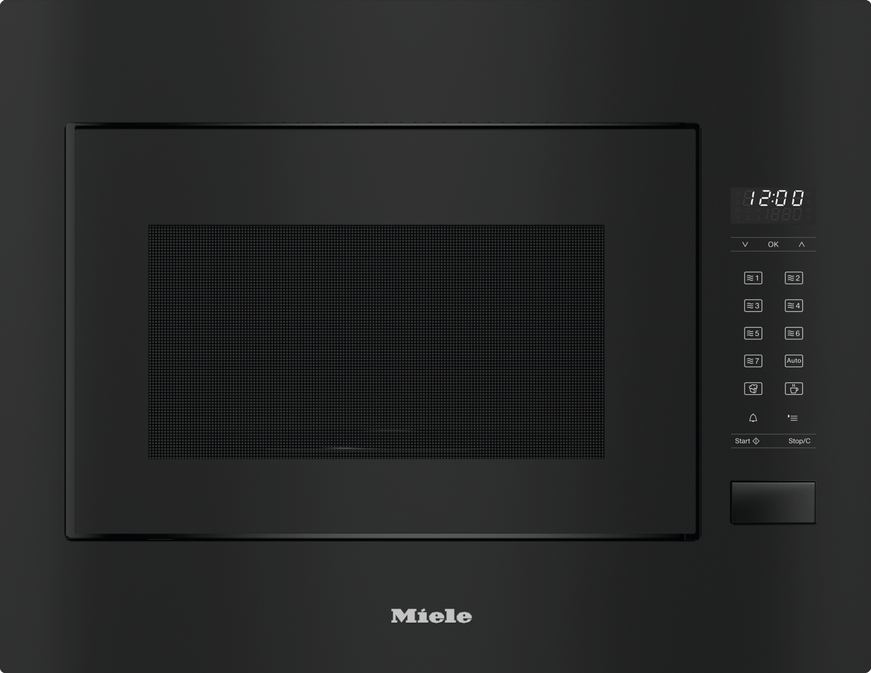 M 2241 SC Obsidian black - Built-in microwave oven, 24" width with sensor controls on the side for convenient operation.